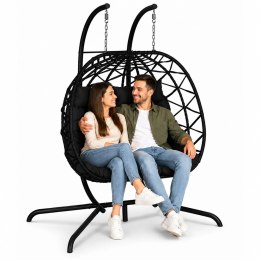 Dwuosobowy Fotel Wiszący Bujany Kokon Ogrodowy LEAN Poduszki Huśtawka