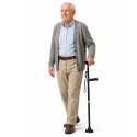 Laska Składana Regulowana Z Latarką LED Dla Seniora Czarna 80-100 cm