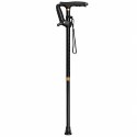 Laska Składana Regulowana Z Latarką LED Dla Seniora Czarna 80-100 cm