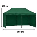 Namiot Ekspresowy Ogrodowy Cateringowy Pawilon Handlowy Zielony 3x6 M