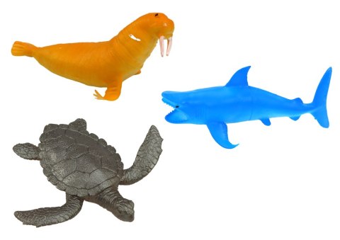 Zestaw Figurek Zwierzęta Morskie Podwodne Pingwin Rekin Krab 10 szt.