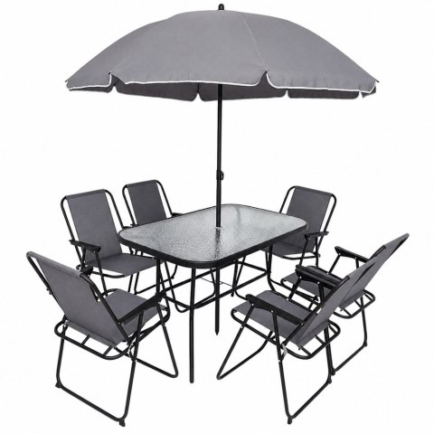 Zestaw Meble Ogrodowe Stół Krzesła Metalowe Parasol Na Balkon Taras Ogród