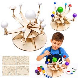 Drewniany Model Układu Słonecznego Planety DIY Zestaw Edukacyjny