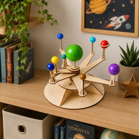 Drewniany Model Układu Słonecznego Planety DIY Zestaw Edukacyjny