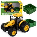 Traktor Rolniczy Farmerski Z Rozsiewaczem Nawozu Światła Dźwięk Żółty 1:24