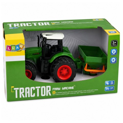 Traktor Rolniczy Farmerski z Siewnikiem Gumowe Koła Maszyna Rolnicza 1:24
