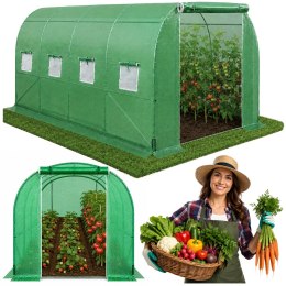 Tunel Ogrodowy Foliowy Szklarnia Na Warzywa Okna Zielony UV 4,5x2x2 M 9M²