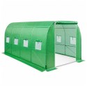 Tunel Ogrodowy Foliowy Szklarnia Na Warzywa Okna Zielony UV 4,5x2x2 M 9M²
