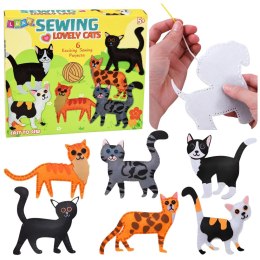 Zestaw Kreatywny Pluszaki Do Szycia Filcowe Maskotki Kotki DIY 6 szt.