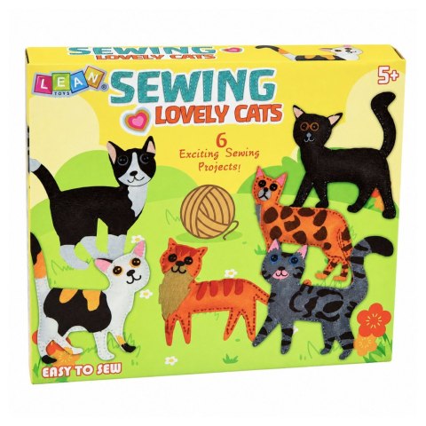 Zestaw Kreatywny Pluszaki Do Szycia Filcowe Maskotki Kotki DIY 6 szt.