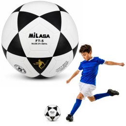Piłka Nożna Treningowa Do Nogi Na Trawę Boisko Czarno-Biała Milasa 22cm r.5