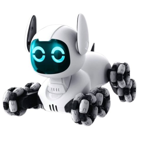 Robot Pies TOOBY Zdalnie Sterowany RC 360° Światła Dźwięki Biało-Czarny