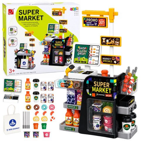 Supermarket Kasa Fiskalna Skaner Dystrybutor Napojów Światła Dźwięki 65 el.