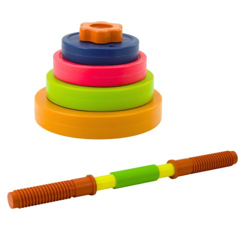 Sztanga Dla Dzieci Pianka Antypoślizgowa 8 Talerzy Plastikowa Kolorowa