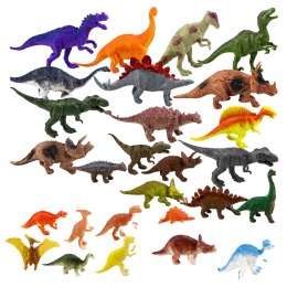 Zestaw Figurek W Pudełku Kolorowe Gumowe Dinozaury 34 Elementy