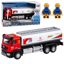 Ciężarówka Cysterna Metalowa Napęd Światła Dźwięki Czerwono-Biała 1:40