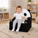 Rozkładany Fotel Sofa Leżanka Panda 2W1 Dla Dzieci Miękki Biało-Czarny