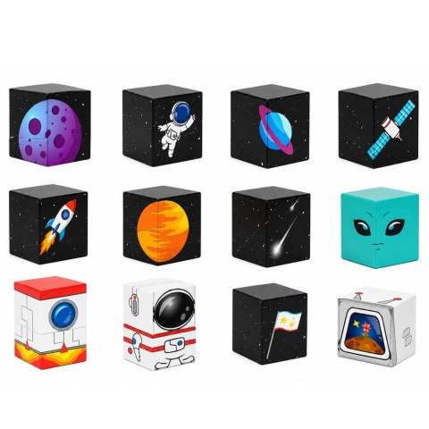 Zestaw Klocki Magnetyczne Kostki Sześciany Piksele Kosmos 3D 50 el.