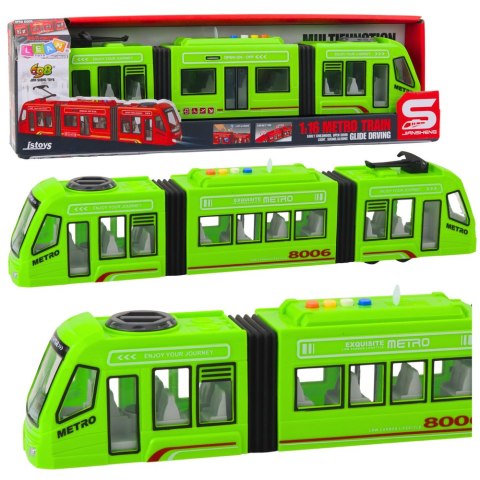 Metro Miejskie Tramwaj Otwierane Drzwi Światła Dźwięki Zielony 1:16