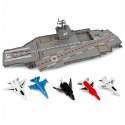 Zestaw Statek Lotniskowiec Wojskowy Odrzutowce Dźwięki Światła 5 szt.