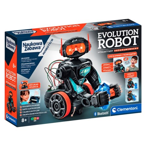 Naukowa Zabawa Zestaw Evolution Robot 2.0 Aplikacja Bluetooth Silnik Elektryczny Język Polski Clementoni 50818