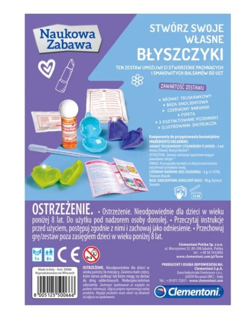 Naukowa Zabawa Zestaw Laboratorium Błyszczyki Język Polski Clementoni 50066
