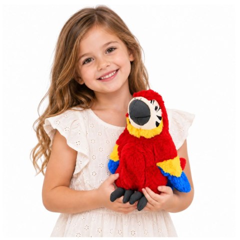 Pluszowa Papuga Ara Maskotka Miękka Przytulanka Czerwona 25 cm