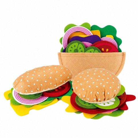 Pluszowy Filcowy Zestaw Do Robienia Hamburgerów Kanapek Dodatki 28 el.
