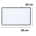Tablica Magnetyczna Suchościeralna Markery Gąbki Akcesoria Biała 90x60 cm