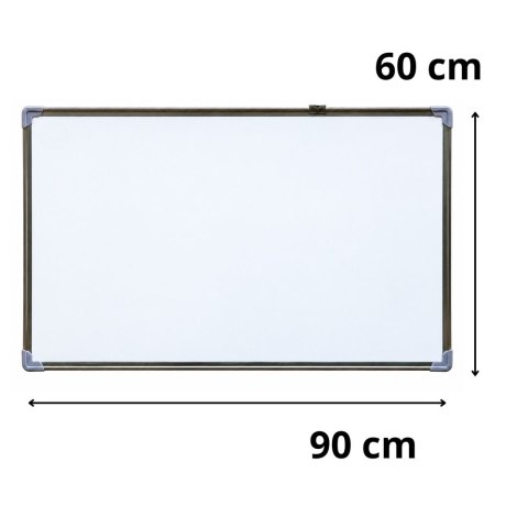 Tablica Magnetyczna Suchościeralna Markery Gąbki Akcesoria Biała 90x60 cm