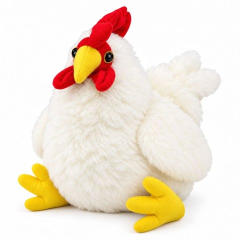 Pluszowa Kura Maskotka Przytulanka Miękka Puszysta Biała 30 cm