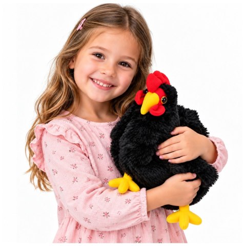 Pluszowa Kura Maskotka Przytulanka Miękka Puszysta Czarna 30 cm