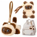 Pluszowy Kotek Maskotka Brelok Do Plecaka Torby Kremowy Brązowy 12cm