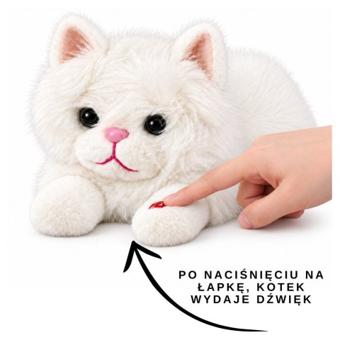 Pluszowy Kotek Maskotka Przytulanka Z Dźwiękami Miauczenia Biały 40cm