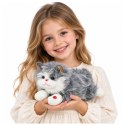 Pluszowy Kotek Maskotka Przytulanka z Dźwiękami Miauczenia Szary 40 cm