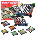 Zestaw Gier Planszowych 7w1 Warcaby Chińczyk Węże i Drabiny Tryktrak Ludo