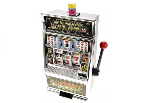 Automat do Gry Slot Kasyno Skarbonka Duża Wyrzutnia Monet Światła Dźwięki