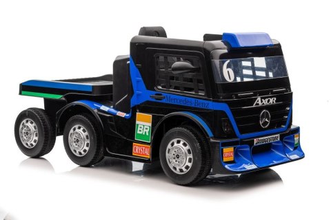 Auto Na Akumulator Ciężarówka Mercedes + Naczepa XMX622B Granatowy LCD