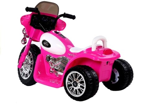 Motor na Akumulator Trójkołowy JT568 Policja Dla Dzieci LED Ciemnoróżowy