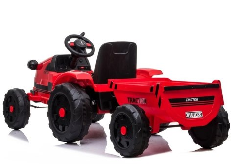 Traktor na Akumulator z Przyczepą CH9959 Światła LED Pilot Radio Czerwony