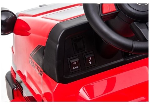 Traktor na Akumulator z Przyczepą CH9959 Światła LED Pilot Radio Czerwony