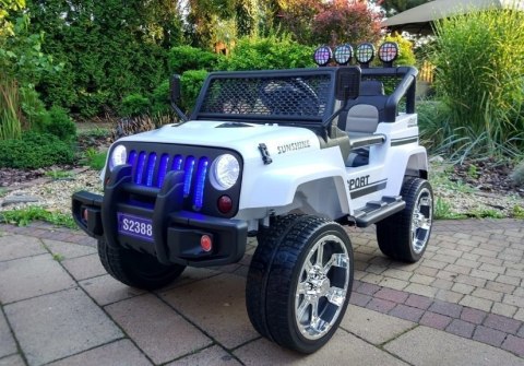 Auto na Akumulator S2388 Pilot Światła LED Radio Jeep Biały 4x45W