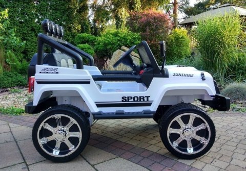 Auto na Akumulator S2388 Pilot Światła LED Radio Jeep Biały 4x45W