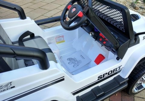 Auto na Akumulator S2388 Pilot Światła LED Radio Jeep Biały 4x45W