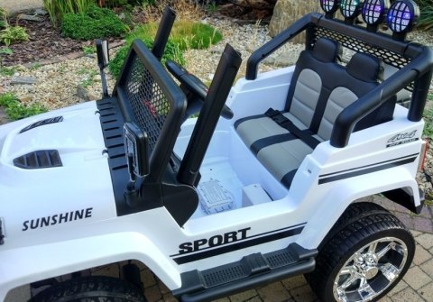 Auto na Akumulator S2388 Pilot Światła LED Radio Jeep Biały 4x45W