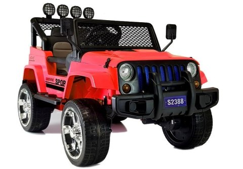 Auto na Akumulator S2388 Pilot Światła LED Radio Jeep Czerwony 4x45W