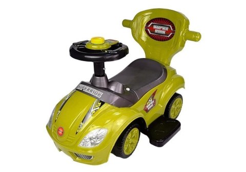 Jeździk z Pchaczem Dla Dzieci Mega Car 3w1 Piszczek Schowek Żółty
