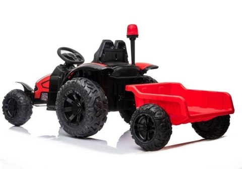 Traktor na akumulator z Przyczepą HZB-200 Światła LED MP3 Czerwony