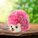Pluszowy Jeż Zwierzątko Maskotka Brelok Do Kluczy Plecaka Kółko Różowy 9cm