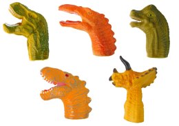 Zestaw Pacynki Kukiełki na Palce Dinozaury Zwierzęta Gumowe 5 szt.